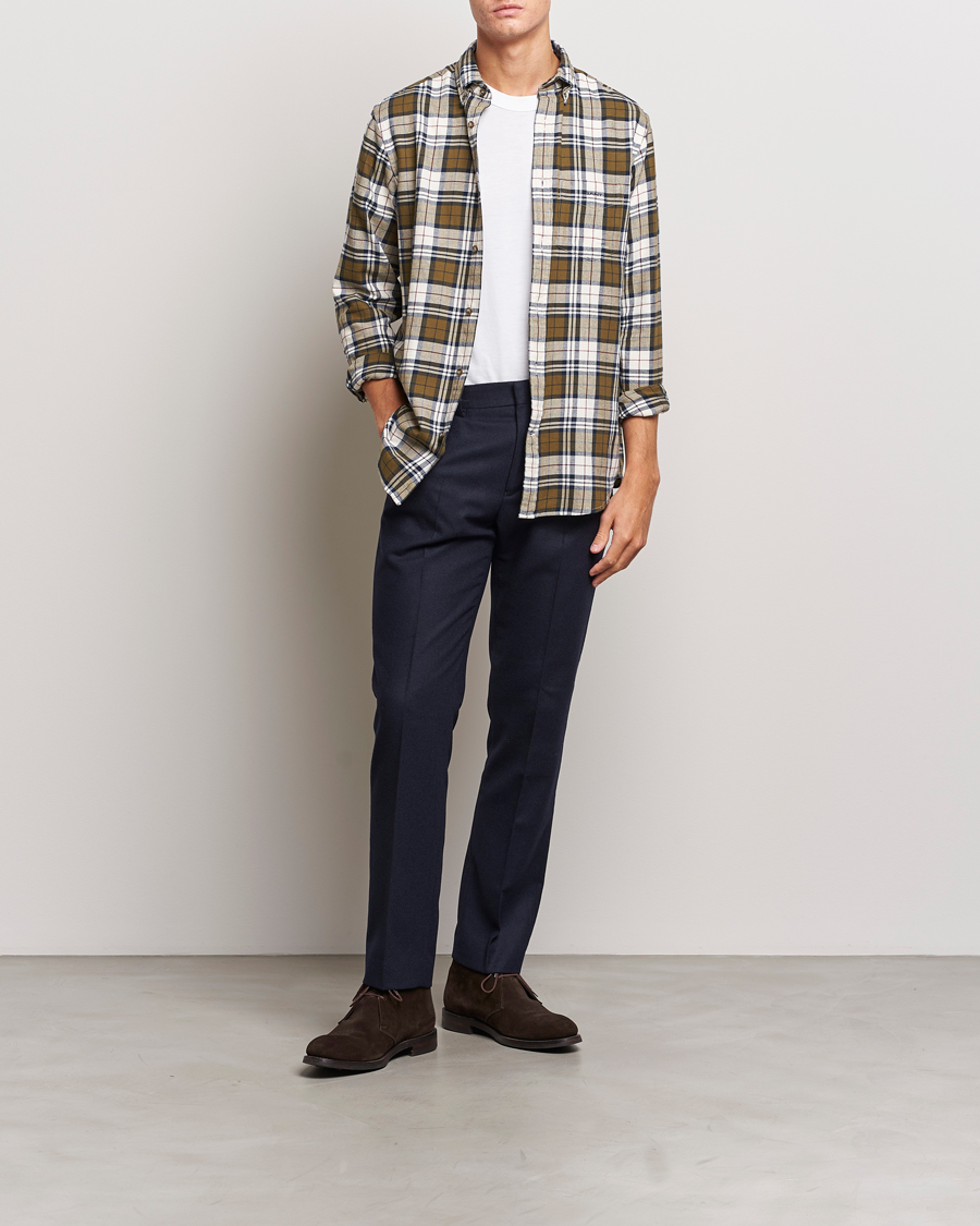 Mies | Housut | Gant | Slim Flannel Pants Evening Blue