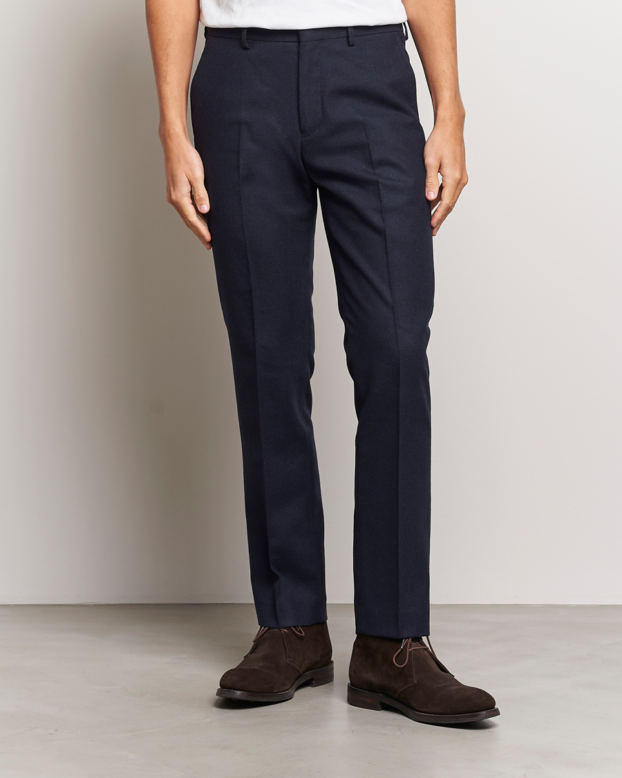 Mies | Housut | Gant | Slim Flannel Pants Evening Blue