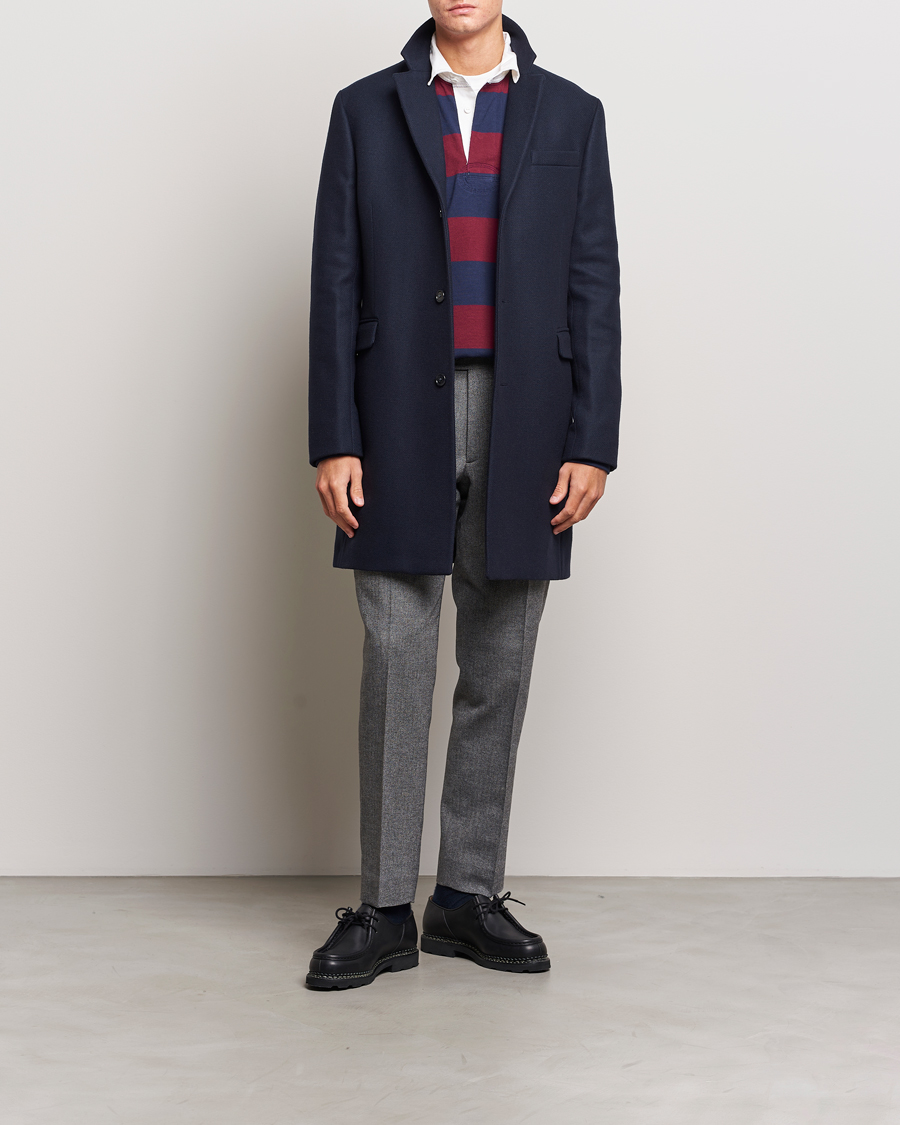 Mies | Housut | Gant | Tapered Herringbone Wool Pants Black