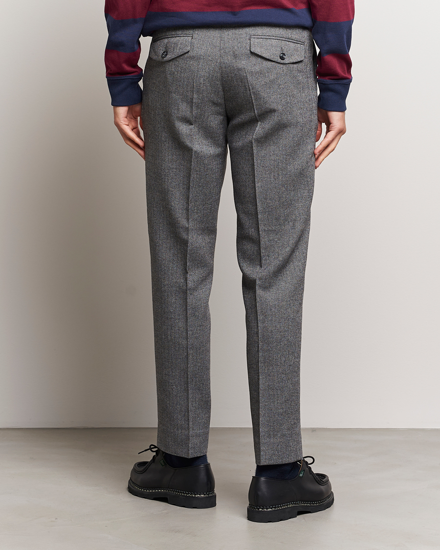 Mies | Housut | GANT | Tapered Herringbone Wool Pants Black