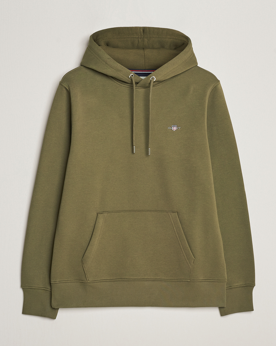 Mies | Puserot | GANT | Original Shield Logo Hoodie Juniper Green