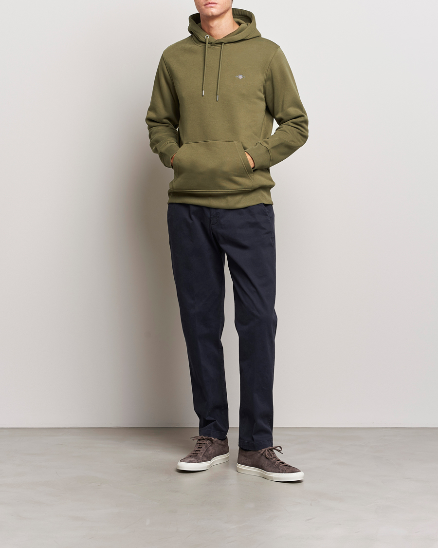Mies | Puserot | GANT | Original Shield Logo Hoodie Juniper Green