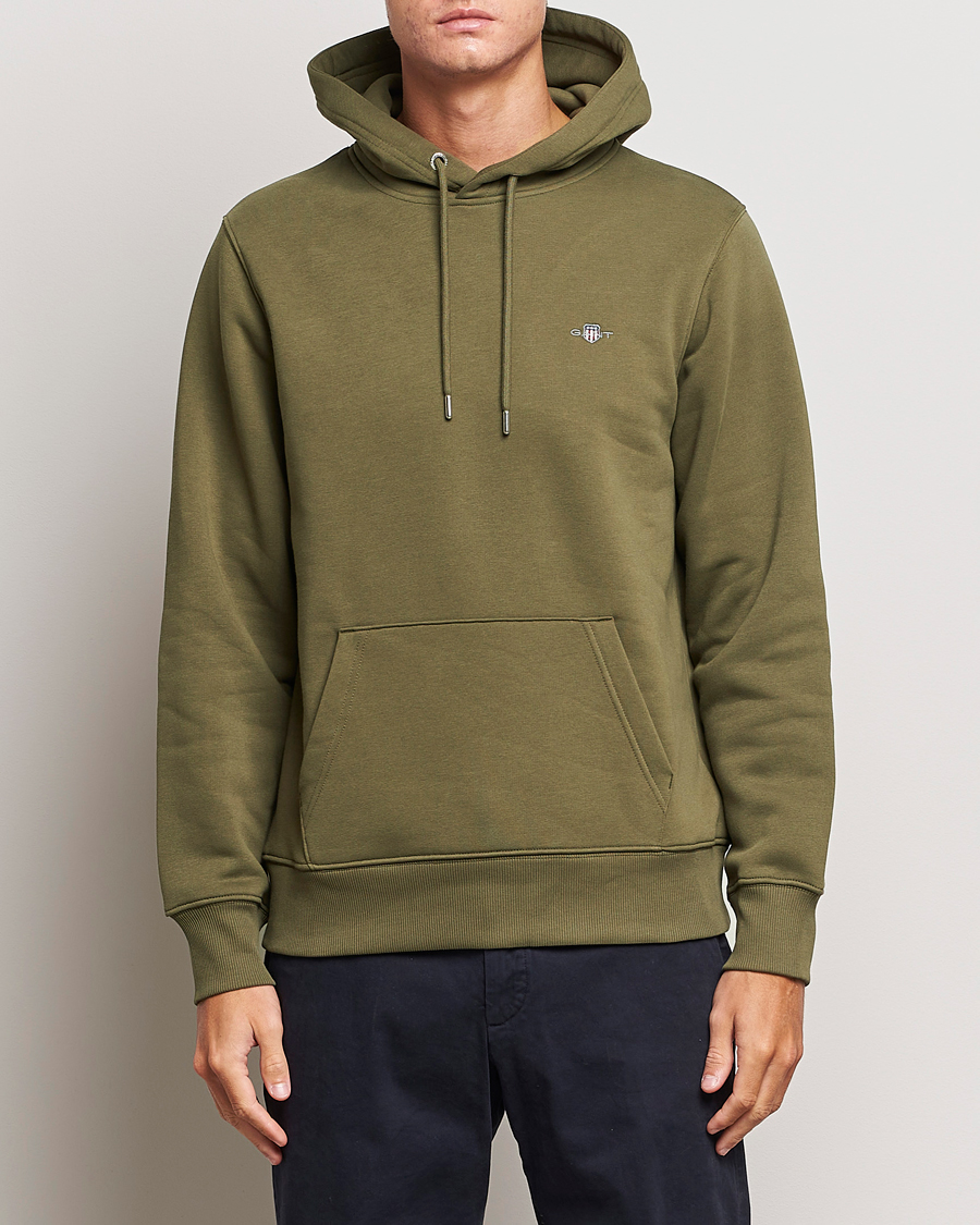 Mies | Puserot | GANT | Original Shield Logo Hoodie Juniper Green