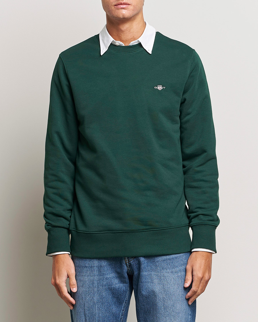 Mies | Puserot | GANT | Original Crew Neck Sweatshirt Tartan Green