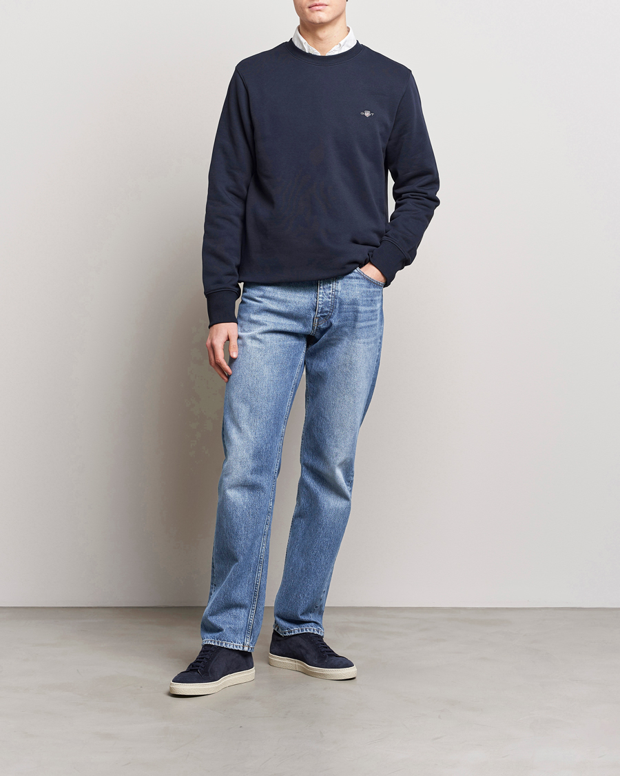 Mies | Puserot | Gant | Original Crew Neck Sweatshirt Evening Blue