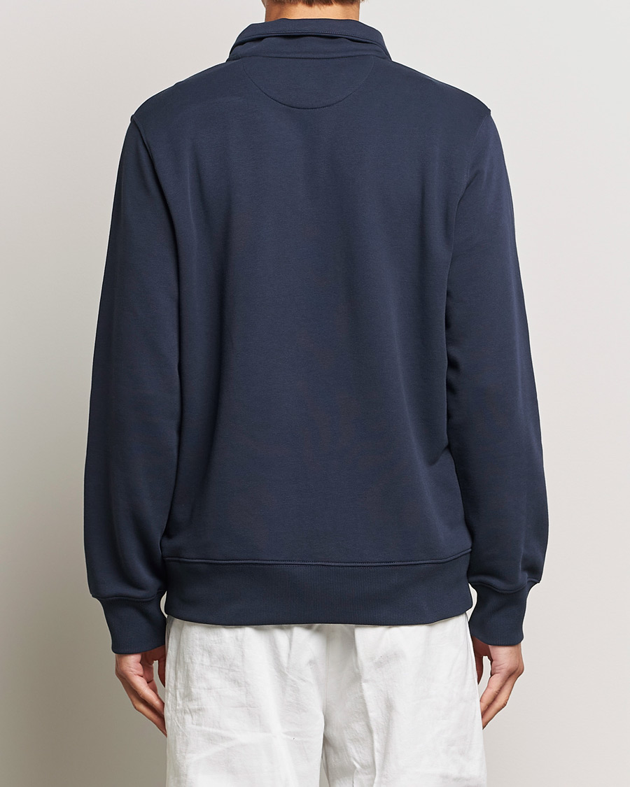 Mies | Puserot | GANT | Original Shield Half Zip Sweater Evening Blue