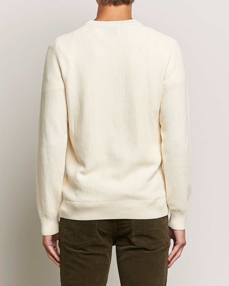 Mies | Puserot | GANT | Cotton Micro Textured Crew Neck Cream