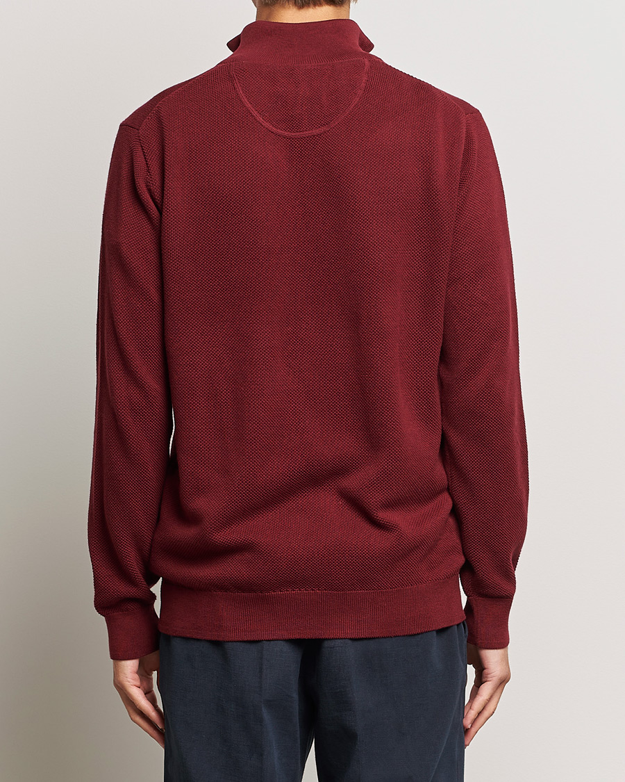 Mies | Puserot | GANT | Cotton Pique Half Zip Plumped Red