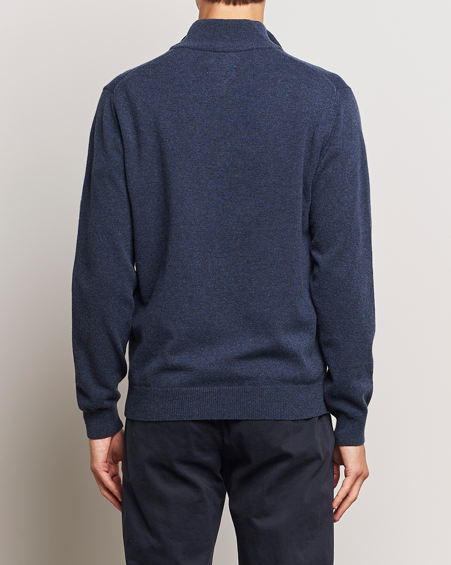 Mies | Puserot | GANT | Lambswool Half Zip Dark Navy Melange