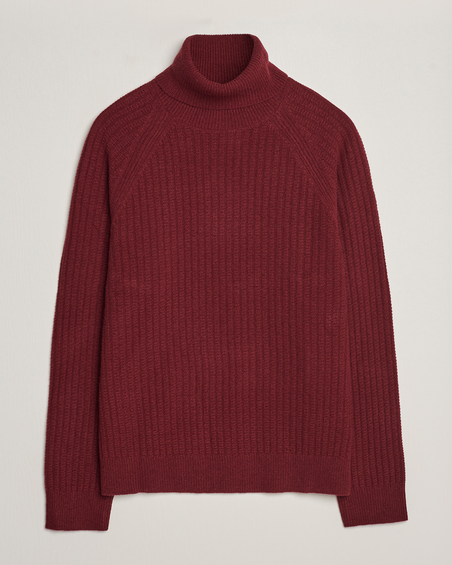 Mies | Poolot | GANT | Lambswool Textured Rollneck Plumped Red