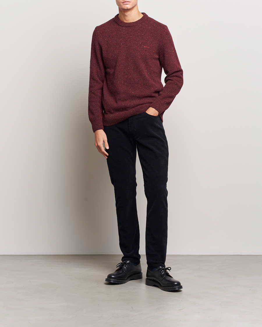 Mies | Puserot | GANT | Neps Donegal Crew Neck Sweater Plumped Red