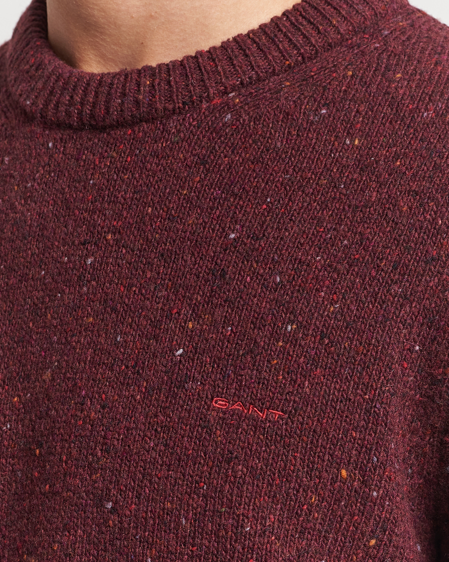 Mies | Puserot | GANT | Neps Donegal Crew Neck Sweater Plumped Red