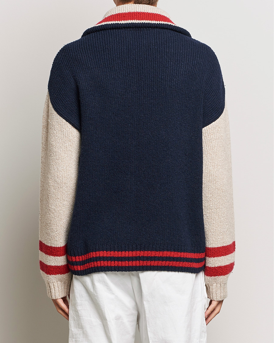 Mies | Puserot | GANT | Wool Neps Letter Half Zip Evening Blue
