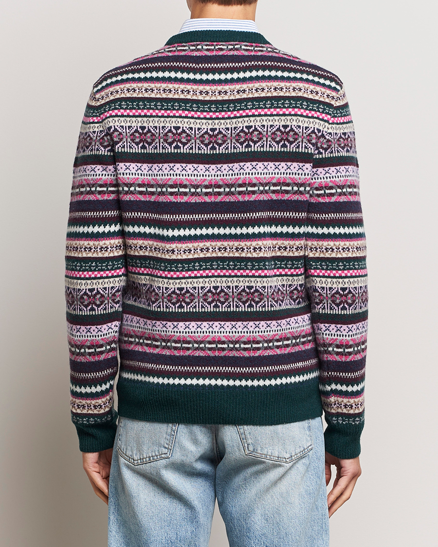 Mies | Puserot | GANT | Wool Fairisle Sweater Tartan Green