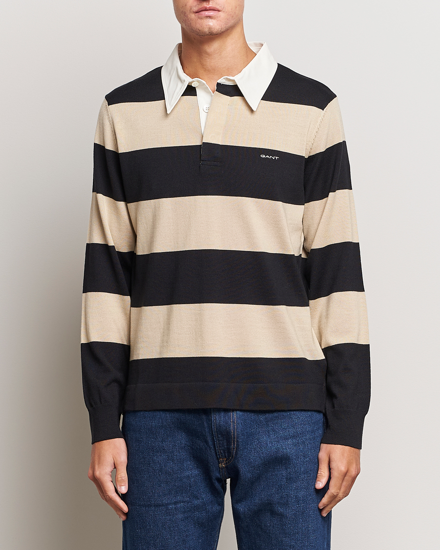 Mies |  | GANT | Barstriped Knitted Rugger Beige/Navy