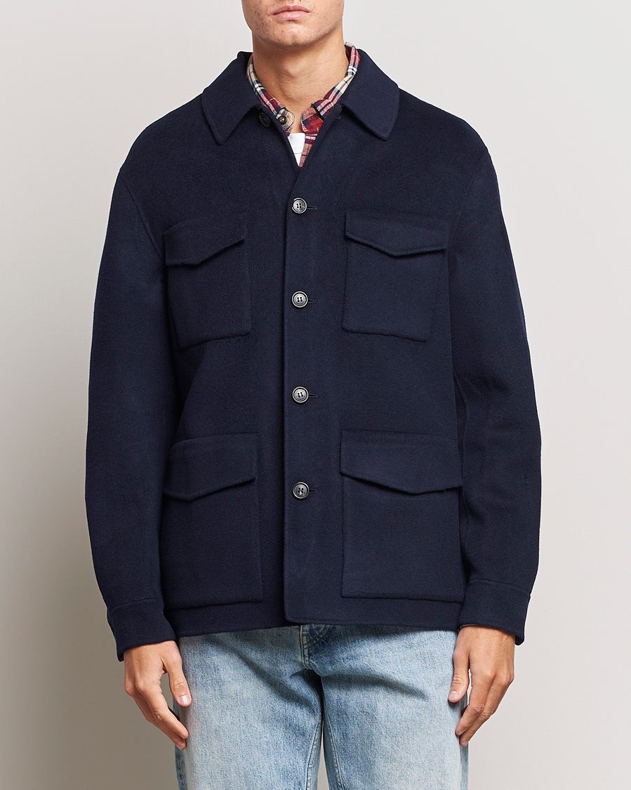 Mies | GANT | GANT | Wool Pocket Shirt Jacket Evening Blue