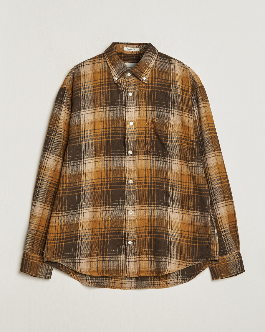 Mies | Kauluspaidat | Gant | Relaxed Fit Heavy Flannel Checked Shirt Woody Brown