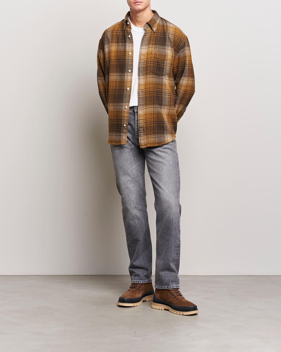 Mies | Kauluspaidat | GANT | Relaxed Fit Heavy Flannel Checked Shirt Woody Brown