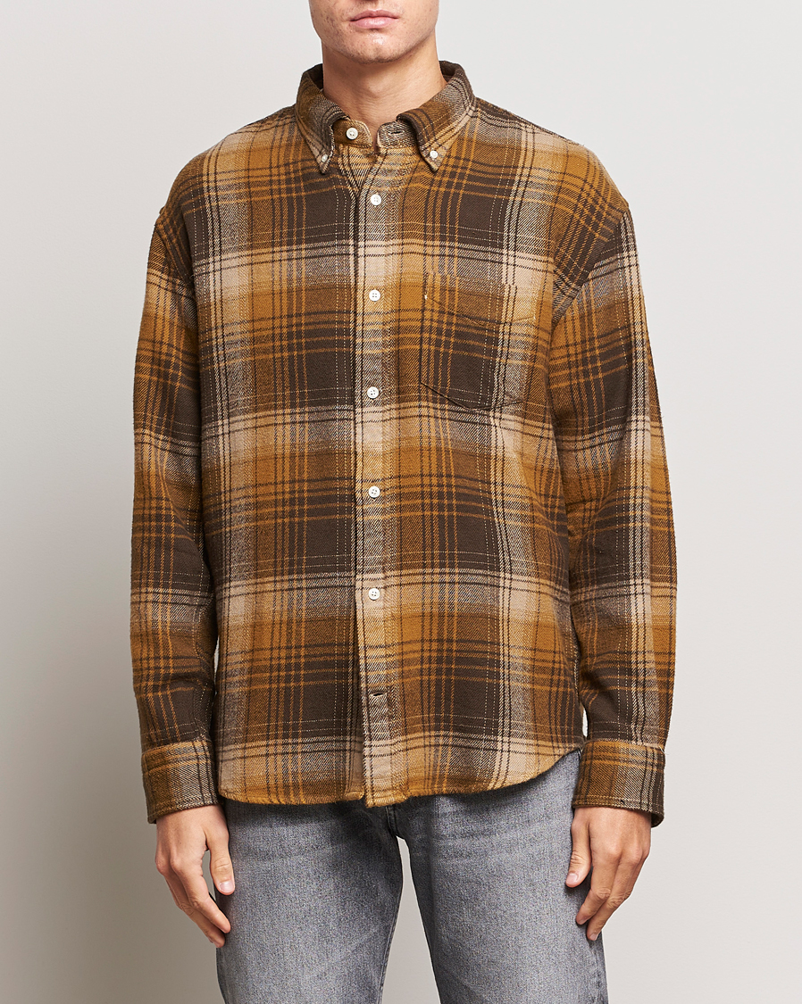 Mies | Kauluspaidat | Gant | Relaxed Fit Heavy Flannel Checked Shirt Woody Brown