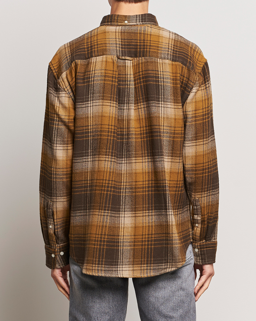 Mies | Kauluspaidat | GANT | Relaxed Fit Heavy Flannel Checked Shirt Woody Brown