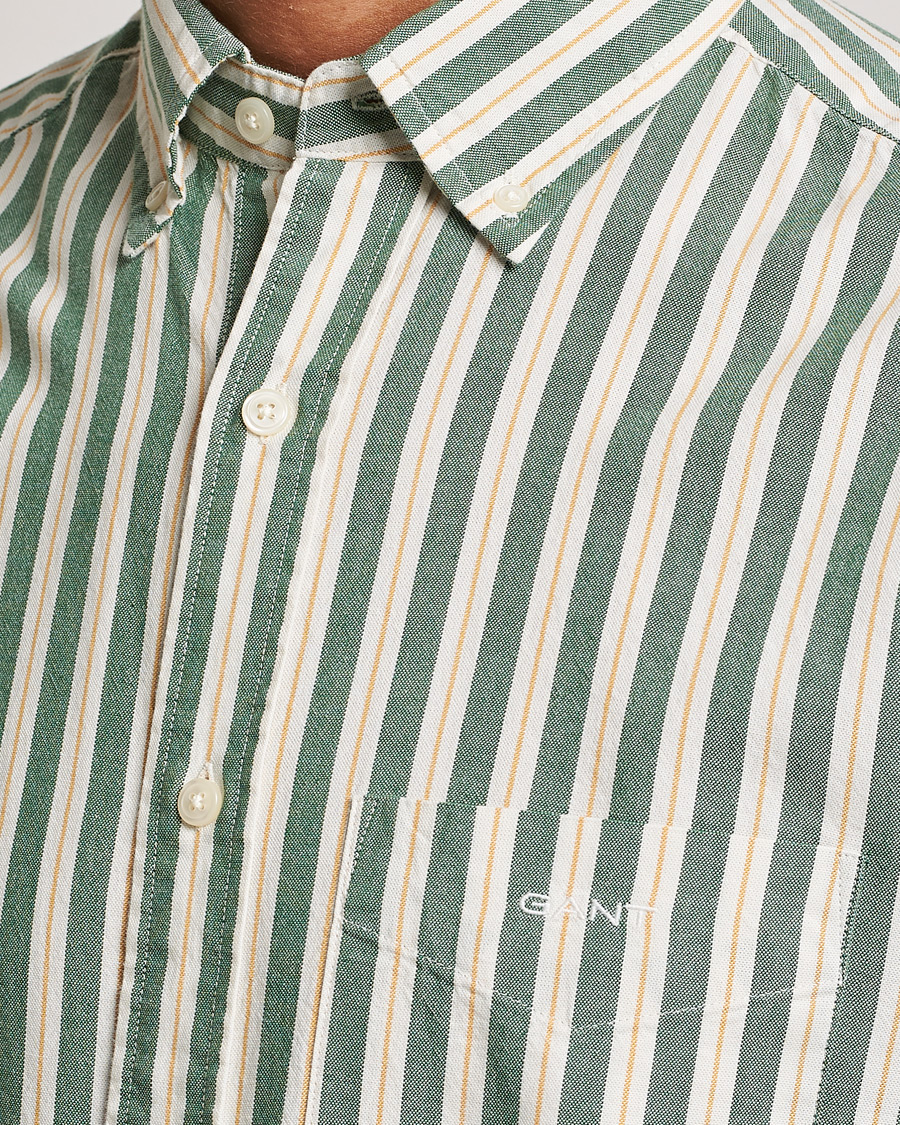 Mies | Kauluspaidat | GANT | Regular Fit Archive Oxford Striped Shirt Forest Green