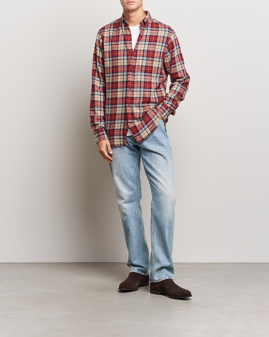 Mies | Kauluspaidat | GANT | Regular Fit Flannel Checked Shirt Plumped Red
