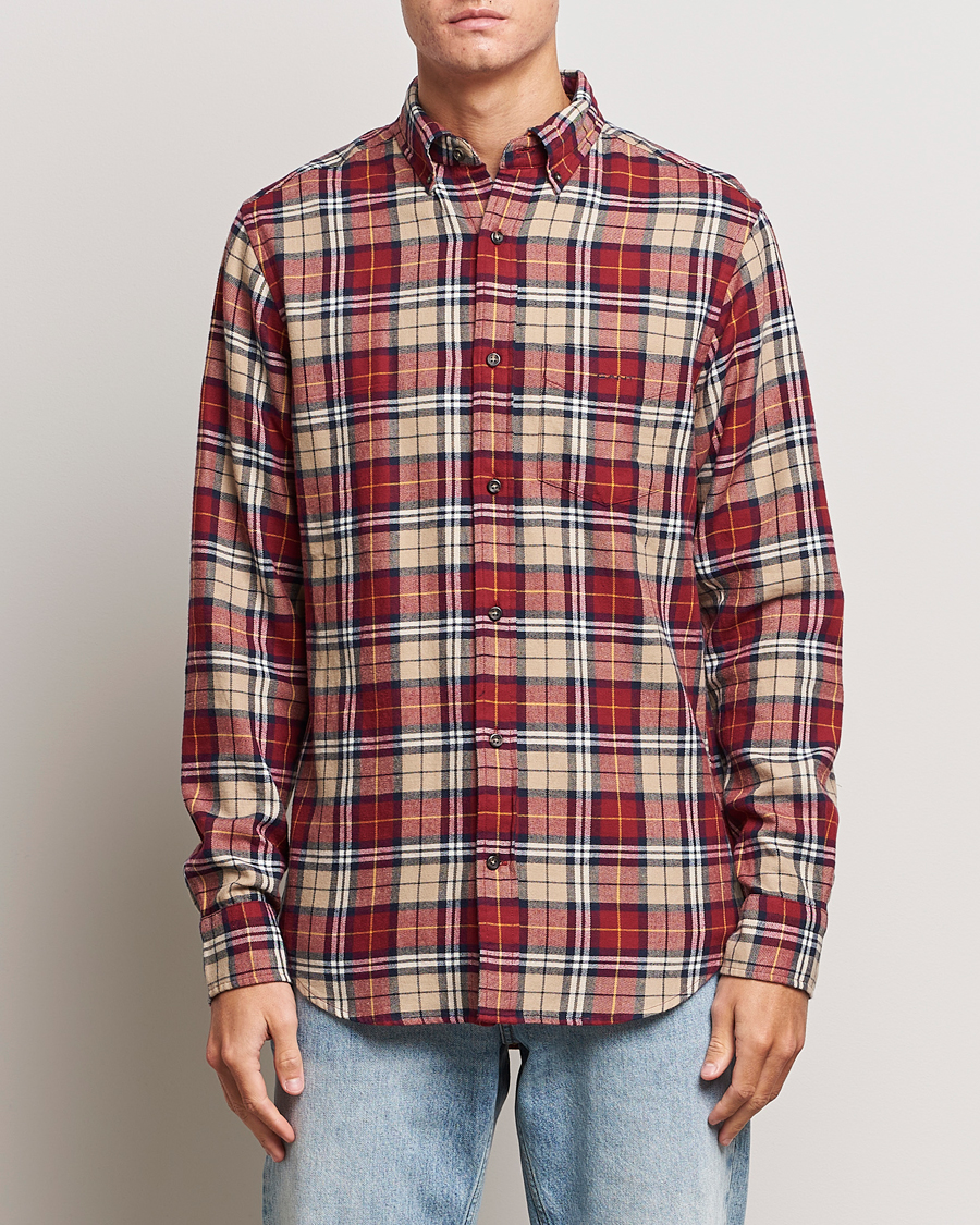Mies | GANT | GANT | Regular Fit Flannel Checked Shirt Plumped Red