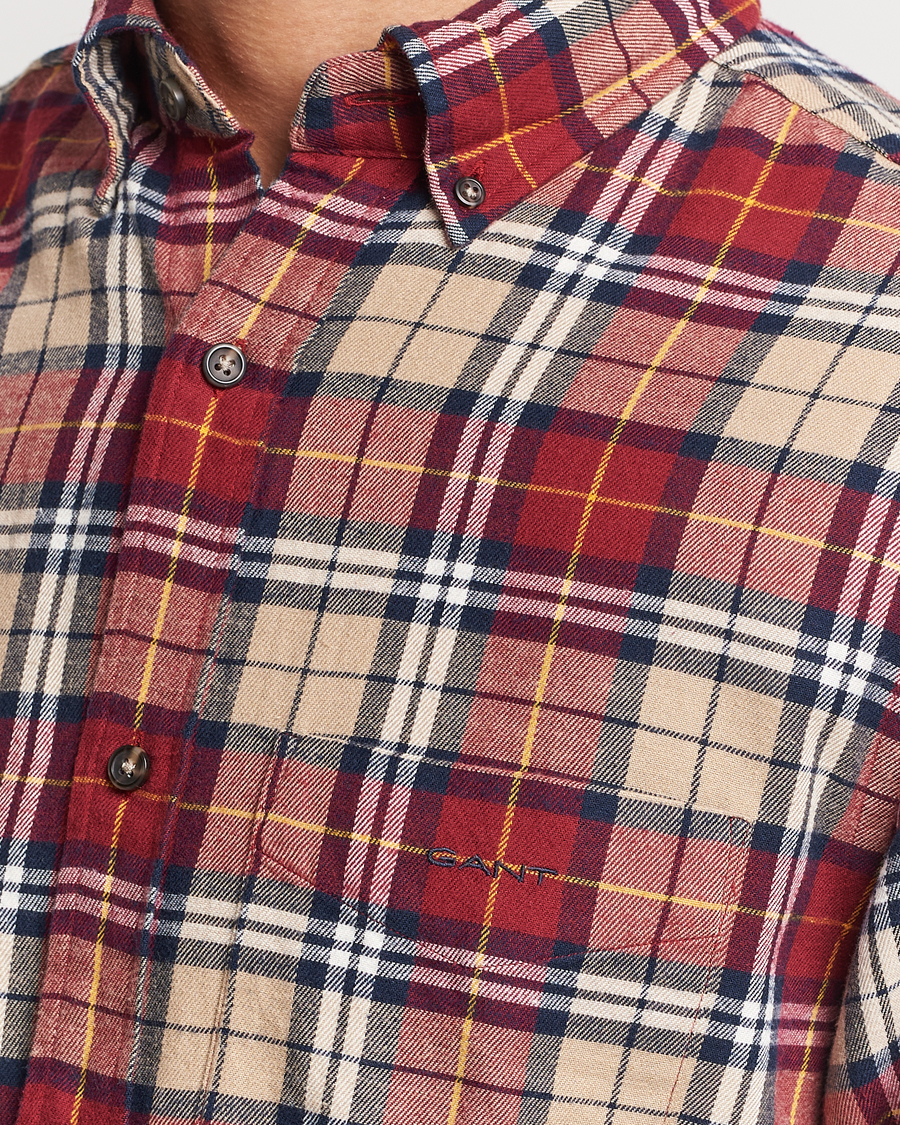 Mies | Kauluspaidat | GANT | Regular Fit Flannel Checked Shirt Plumped Red