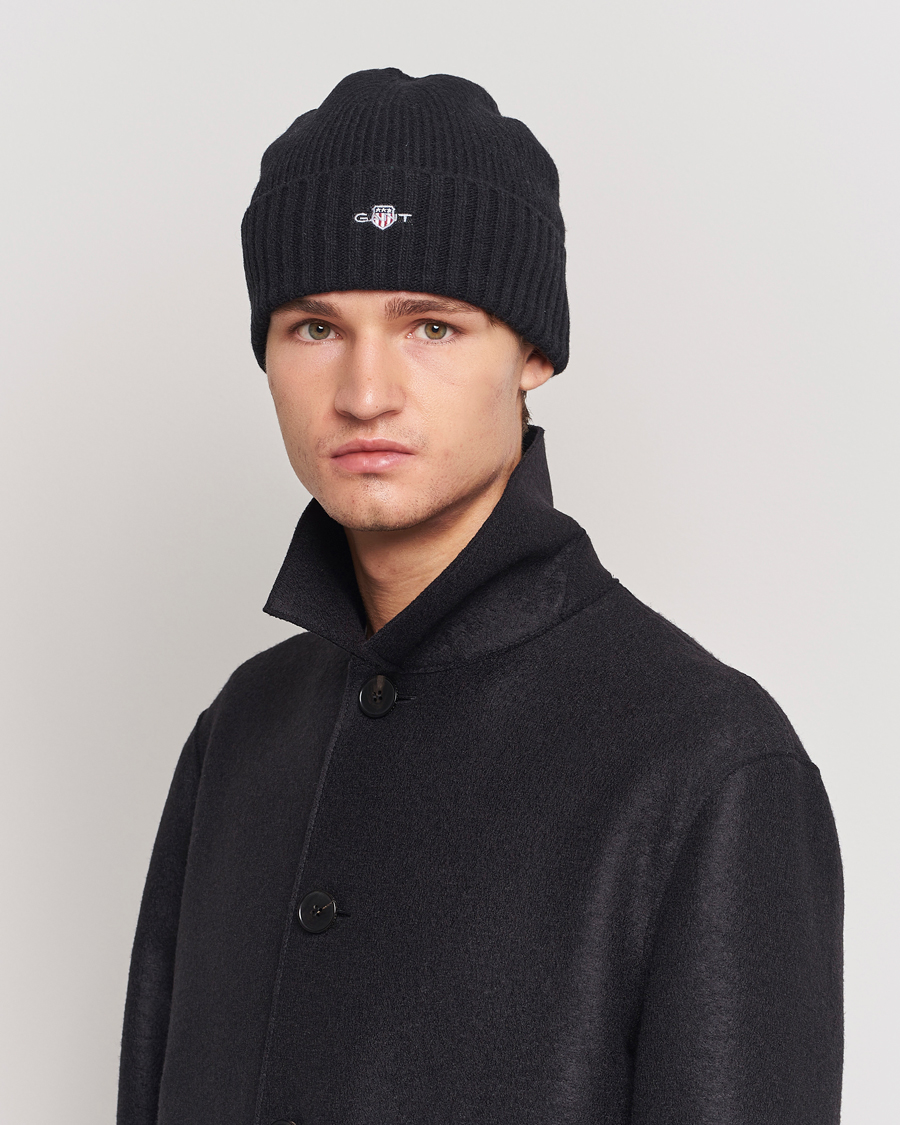 Mies | Pipot | Gant | Wool Lined Beanie Black