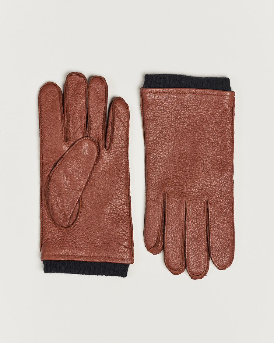 Mies | Käsineet | GANT | Wool Lined Leather Gloves Clay Brown