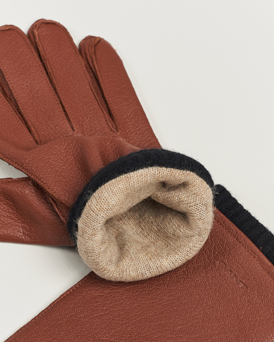 Mies | GANT Wool Lined Leather Gloves Clay Brown | Gant | Wool Lined Leather Gloves Clay Brown