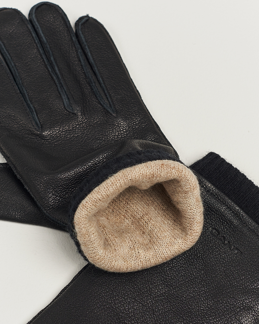 Mies |  | GANT | Wool Lined Leather Gloves Black