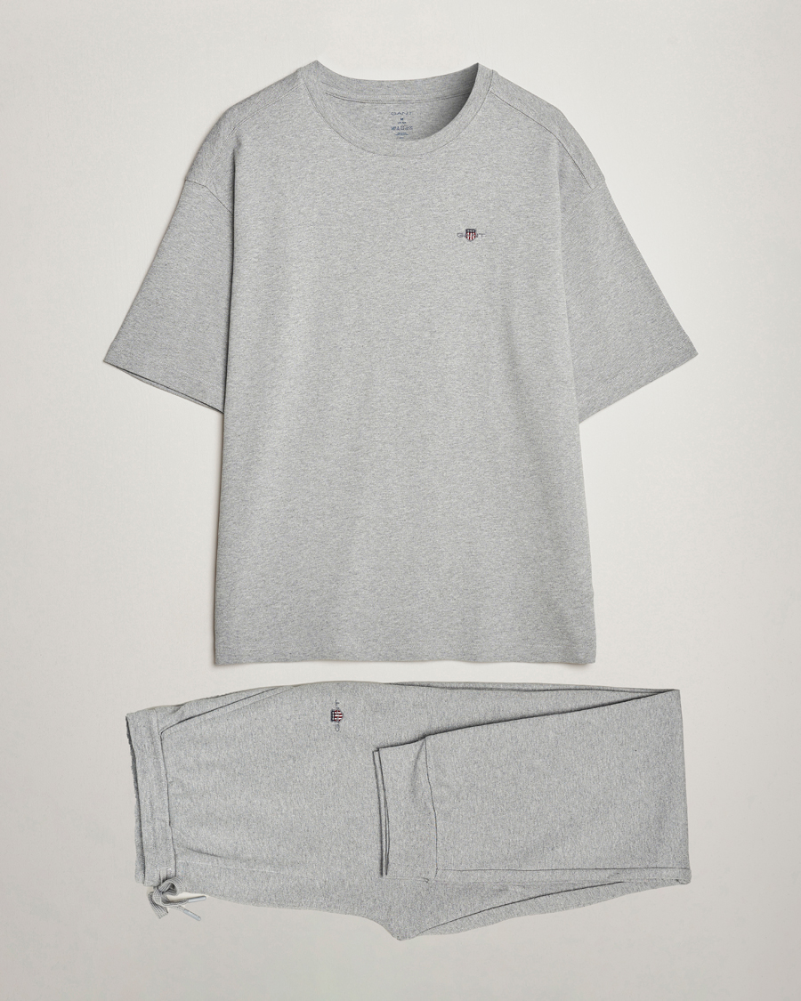 Mies | Yöpuvut ja kylpytakit | Gant | Premium Loungewear Set Grey Melange