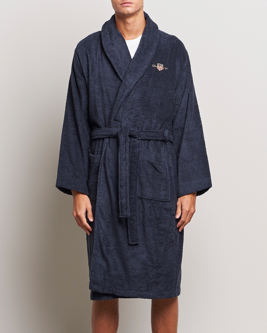 Mies | GANT Archive Shield Terry Robe Evening Blue | GANT | Archive Shield Terry Robe Evening Blue