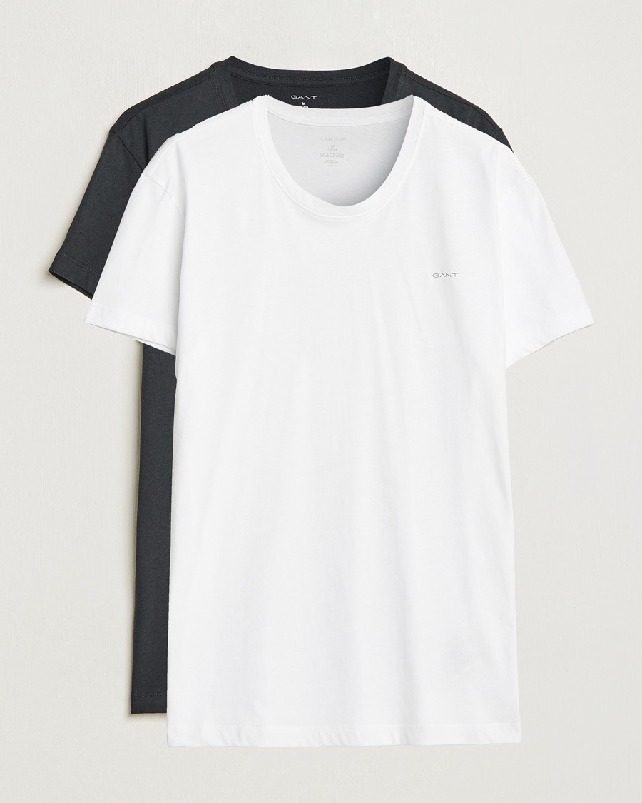 Mies |  | GANT | 2-Pack Crew Neck T-Shirt Black/White