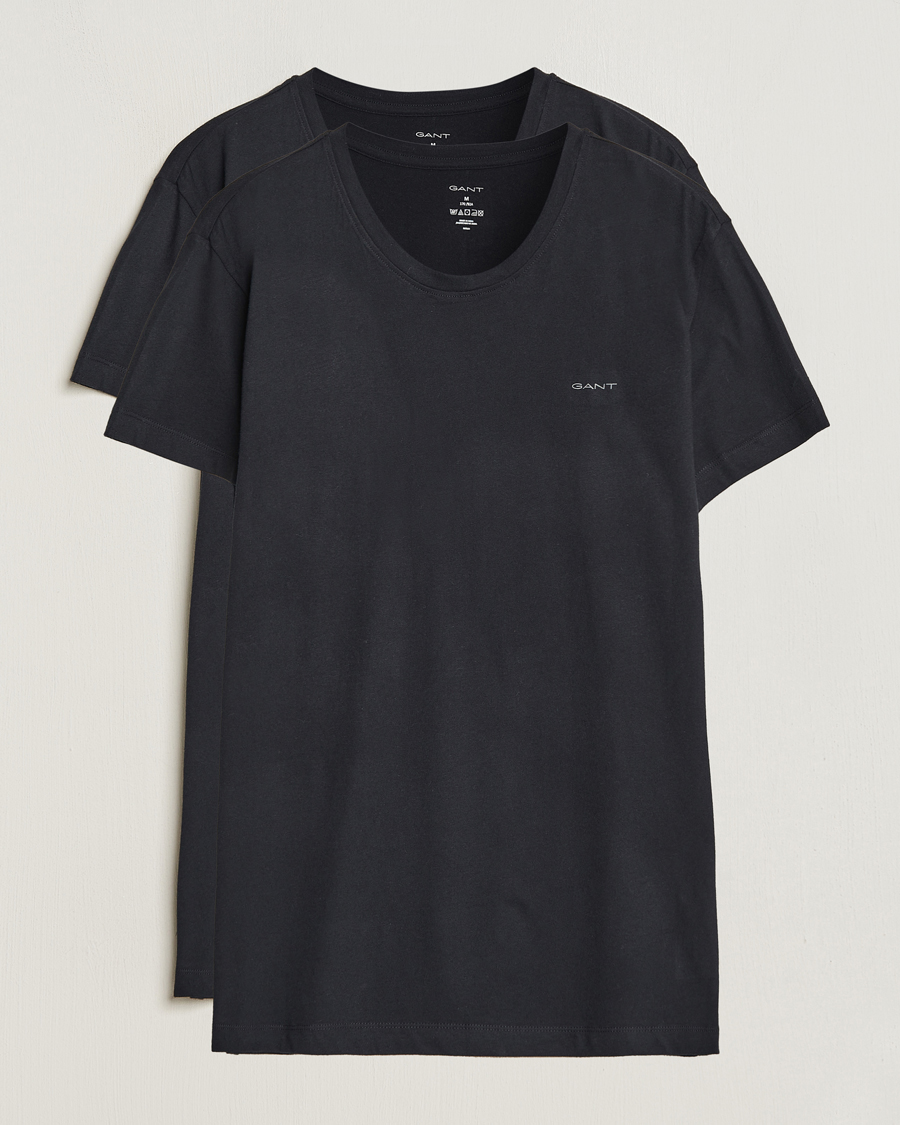 Mies | Mustat t-paidat | GANT | 2-Pack Crew Neck T-Shirt Black/Black