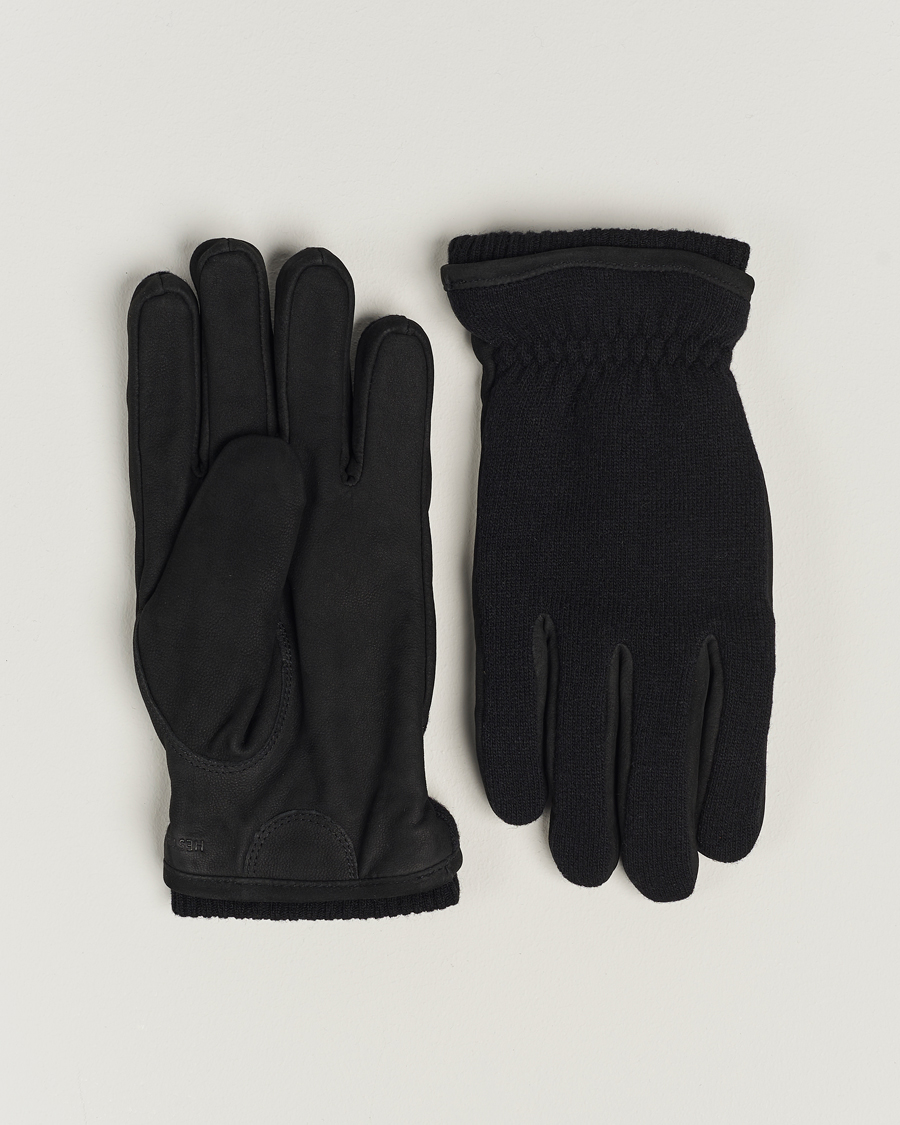 Mies | Hestra Noah Nubuck Wool Tricot Glove Black | Hestra | Noah Nubuck Wool Tricot Glove Black