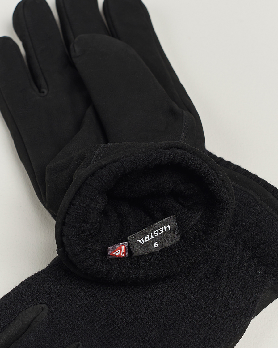 Mies | Hestra Noah Nubuck Wool Tricot Glove Black | Hestra | Noah Nubuck Wool Tricot Glove Black