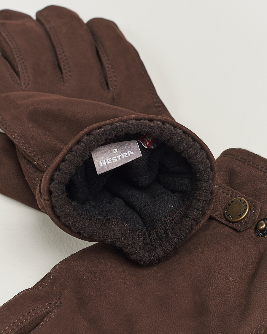 Mies | Käsineet | Hestra | Bergvik Fleece Liner Buckle Nubuck Glove Espresso