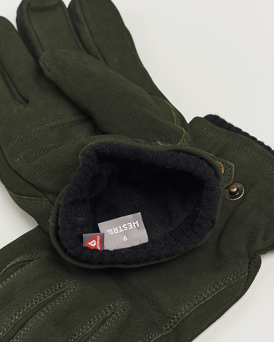 Mies | Käsineet | Hestra | Bergvik Fleece Liner Buckle Nubuck Glove Bottle Green