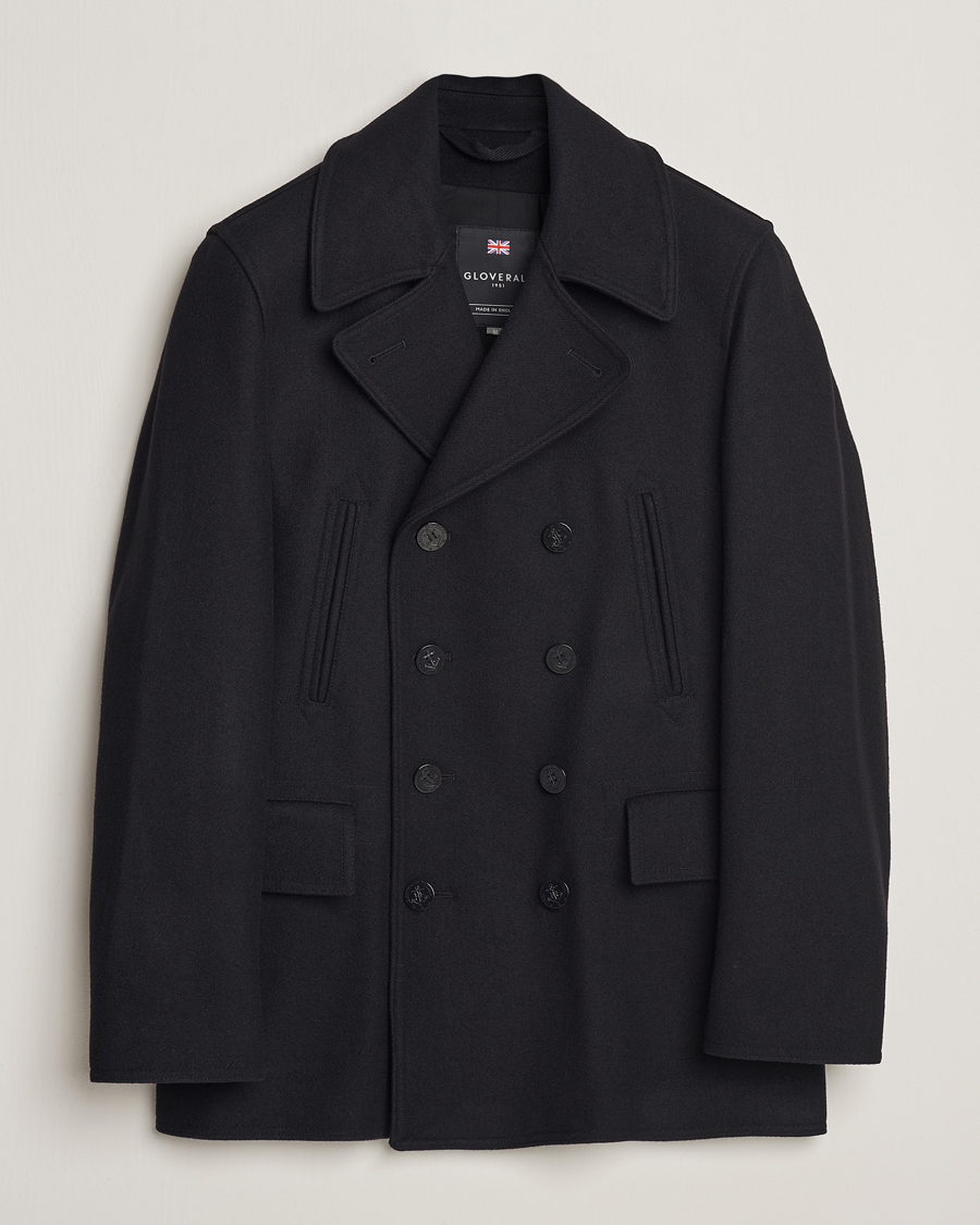 Mies | Takit | Gloverall | Churchill Reefer Peacoat Black