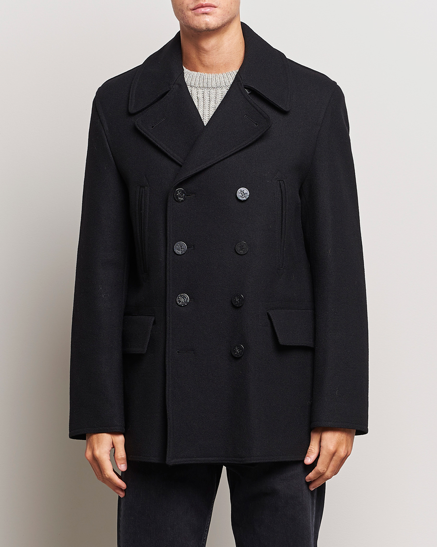 Mies | Takit | Gloverall | Churchill Reefer Peacoat Black