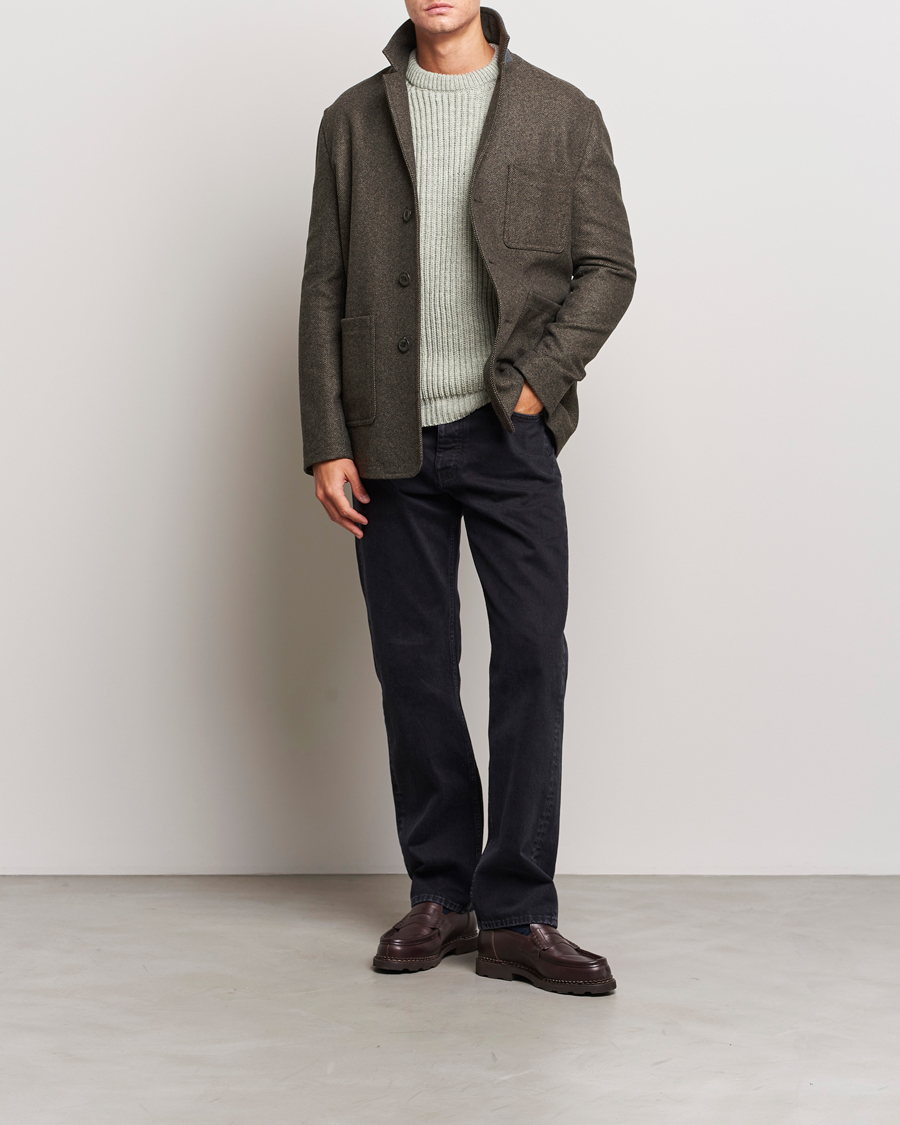 Mies | Takit | Gloverall | Wool Worker Shirt Jacket Black/White