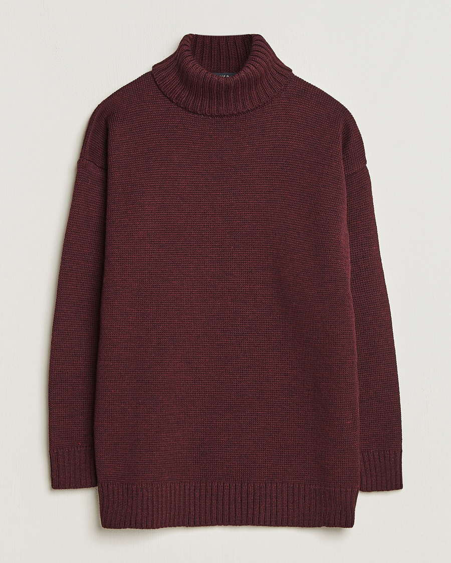 Mies | Poolot | Gloverall | Submariner Chunky Wool Roll Neck Burgundy
