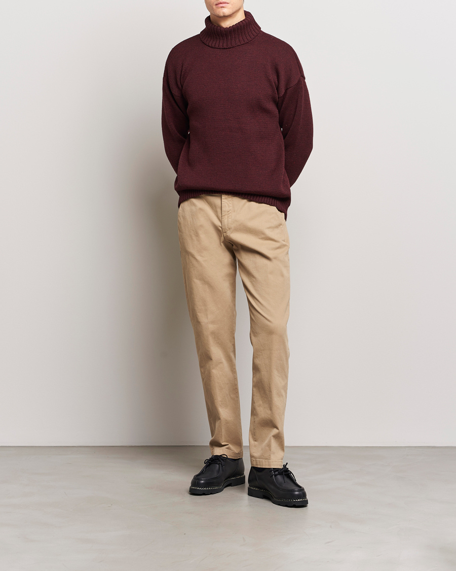 Mies | Puserot | Gloverall | Submariner Chunky Wool Roll Neck Burgundy