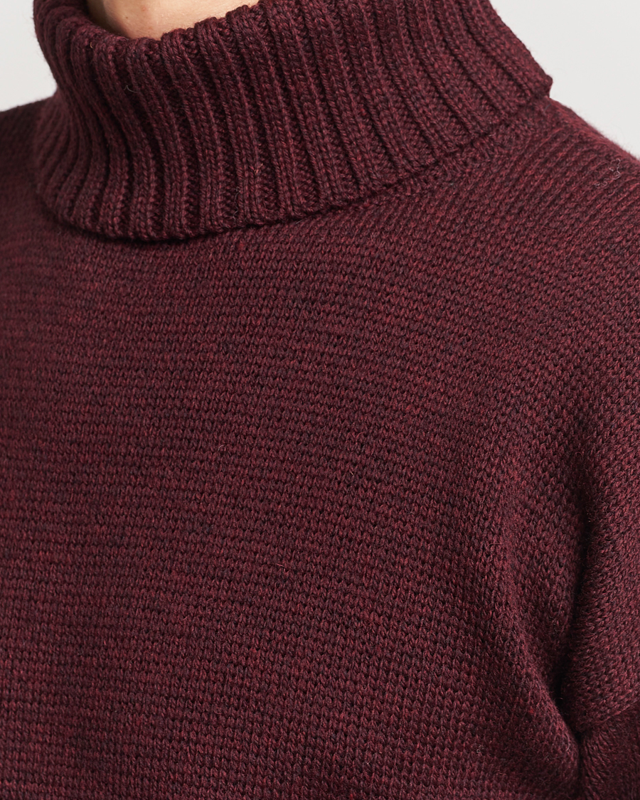 Mies | Puserot | Gloverall | Submariner Chunky Wool Roll Neck Burgundy