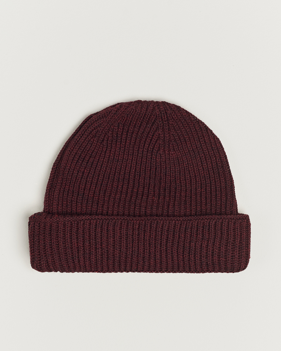 Mies | Gloverall Fisherman Lambswool Beanie Burgundy | Gloverall | Fisherman Lambswool Beanie Burgundy