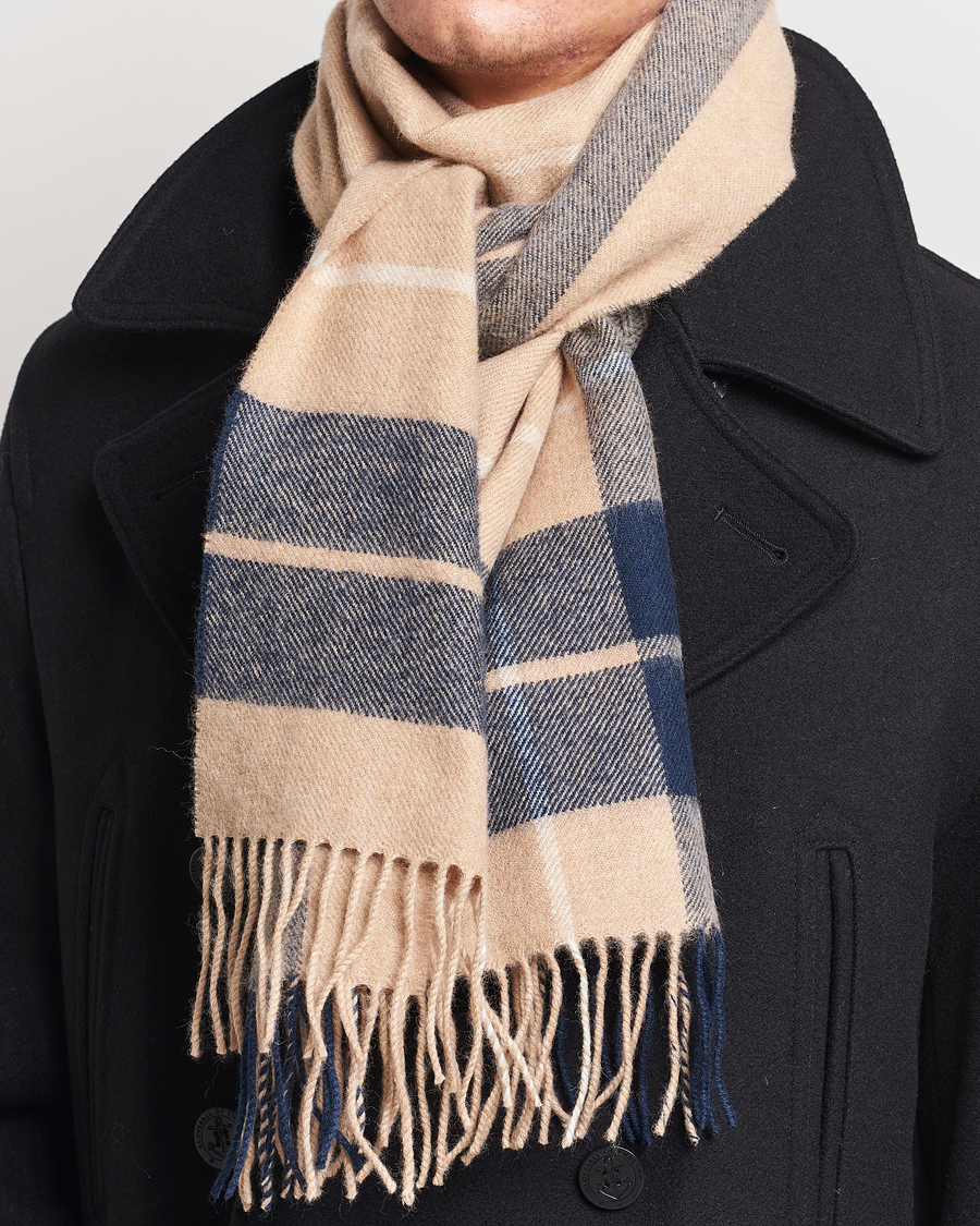 Mies |  | Gloverall | Lambswool Scarf Camel Check