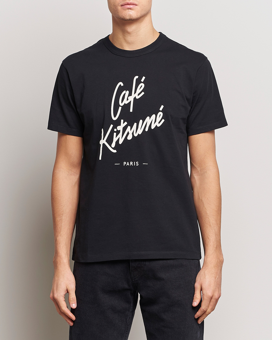 Mies | Maison Kitsuné | Café Kitsuné | Crew T-Shirt Black