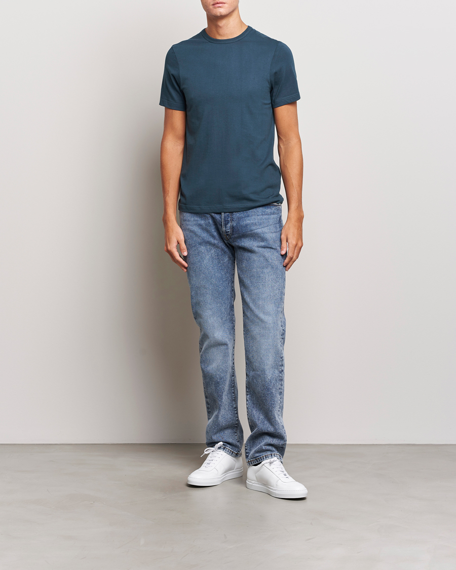 Mies | T-paidat | Merz b. Schwanen | 1950s Classic Loopwheeled T-Shirt Mineral Blue